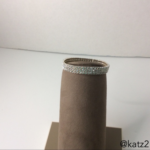 BT Jeweled Clear Rhinestone 3-Row Expansion Bracelet - Picture 8 of 8